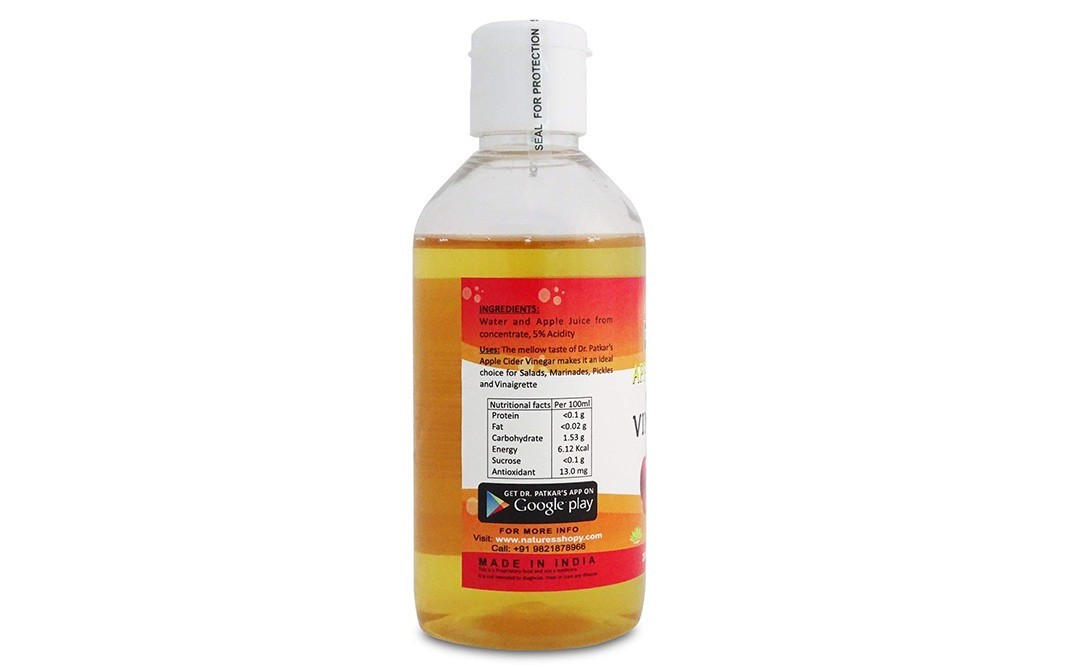 Dr. Pathkar's Apple Cider Natural Vinegar   Glass Bottle  200 millilitre